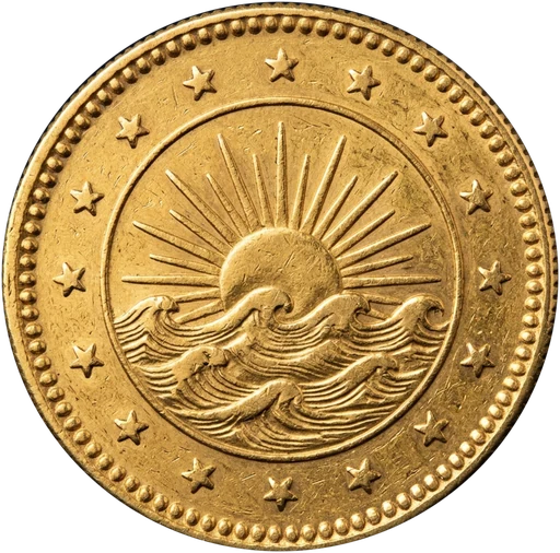 EastSea Doubloon (DBLN) — gold coin, dawn over waves motif